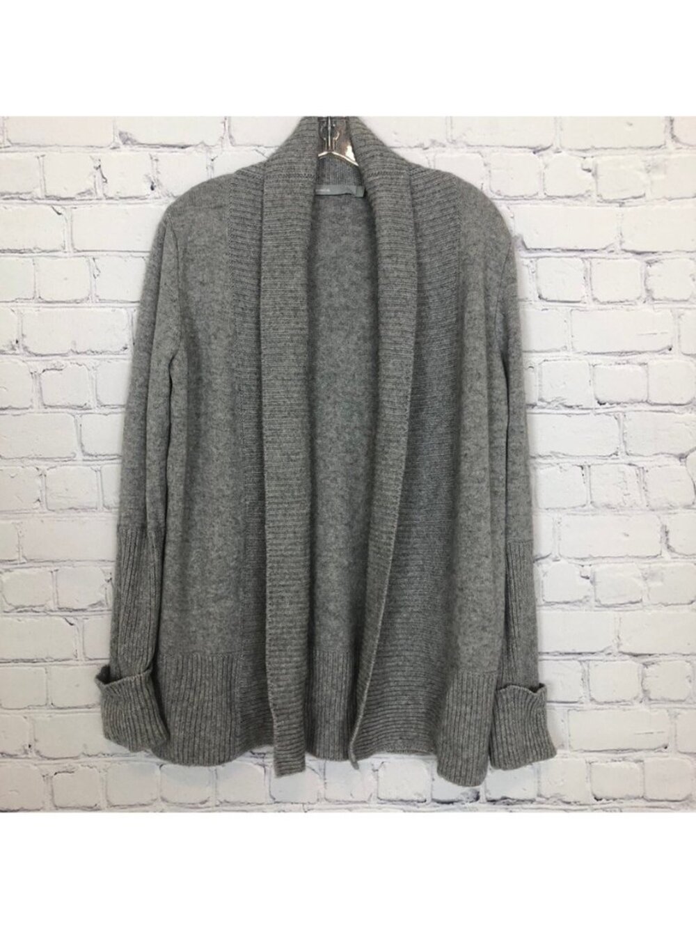 Vince Wool Cashmere Open Front Cardigan Sweater Size S Gray